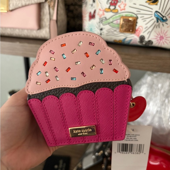 kate spade Handbags - kate spade pink cupcake coin pouch with multicolor sprinkle gems